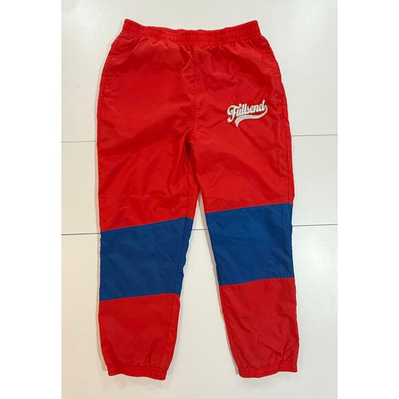 Full Send Nelk Boys Nylon Logo Joggers May 2021 Release Red & Blue Sz Large (34) - Picture 1 of 12